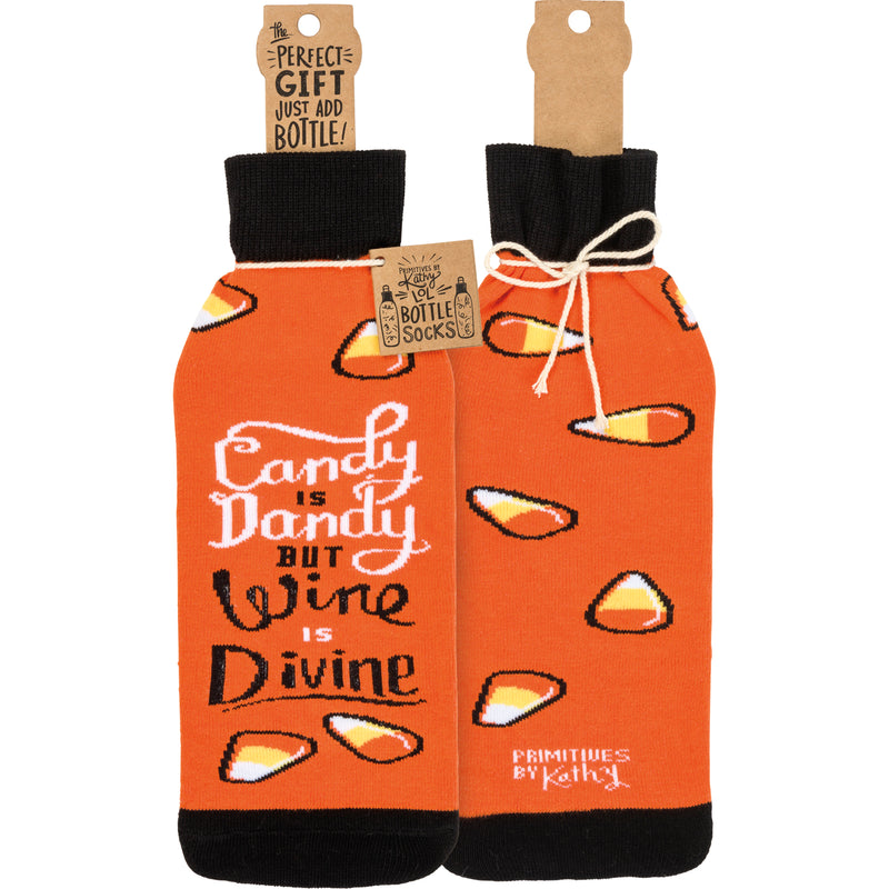 Candy Is Dandy But Wine Is Divine Bottle Sock  (Pack of 6)