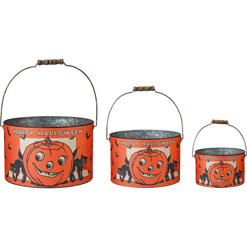 Happy Halloween Vintage Bucket Set  (2 ST3)
