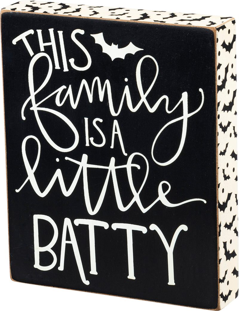 Little Batty Block Sign  (Pack of 4 )