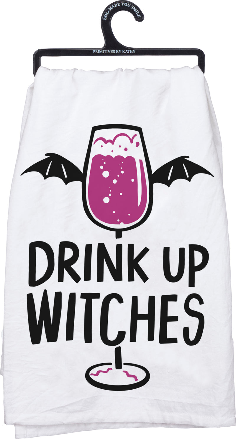 Drink Up Witches Bat Wing Kitchen Towel (Pack of 6)