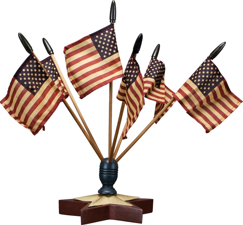Star Flag Finial With Flags (Pack of 2)