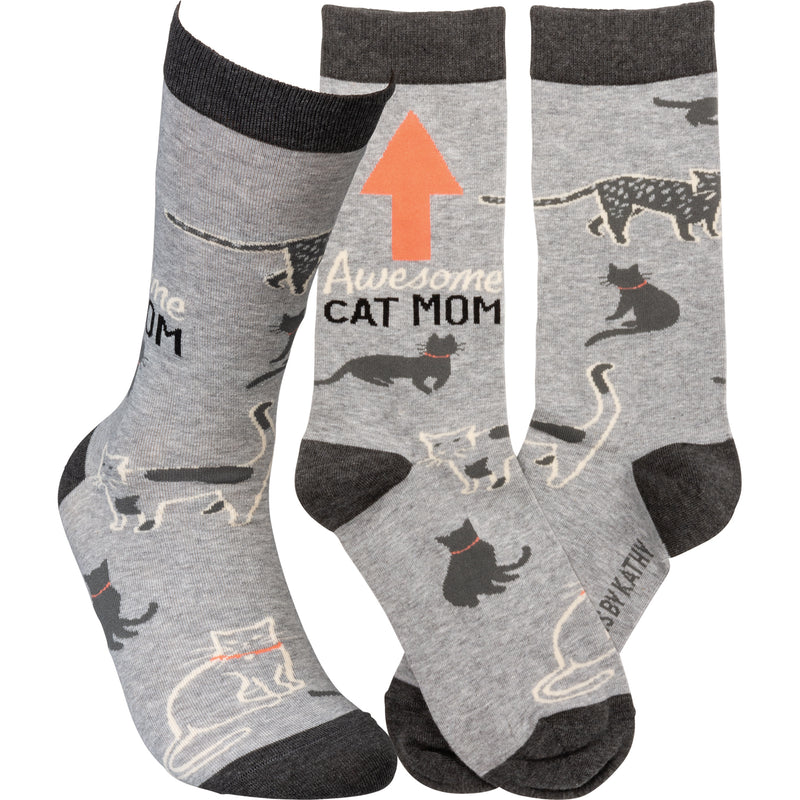 Awesome Cat Mom Socks  (4 PAIR)