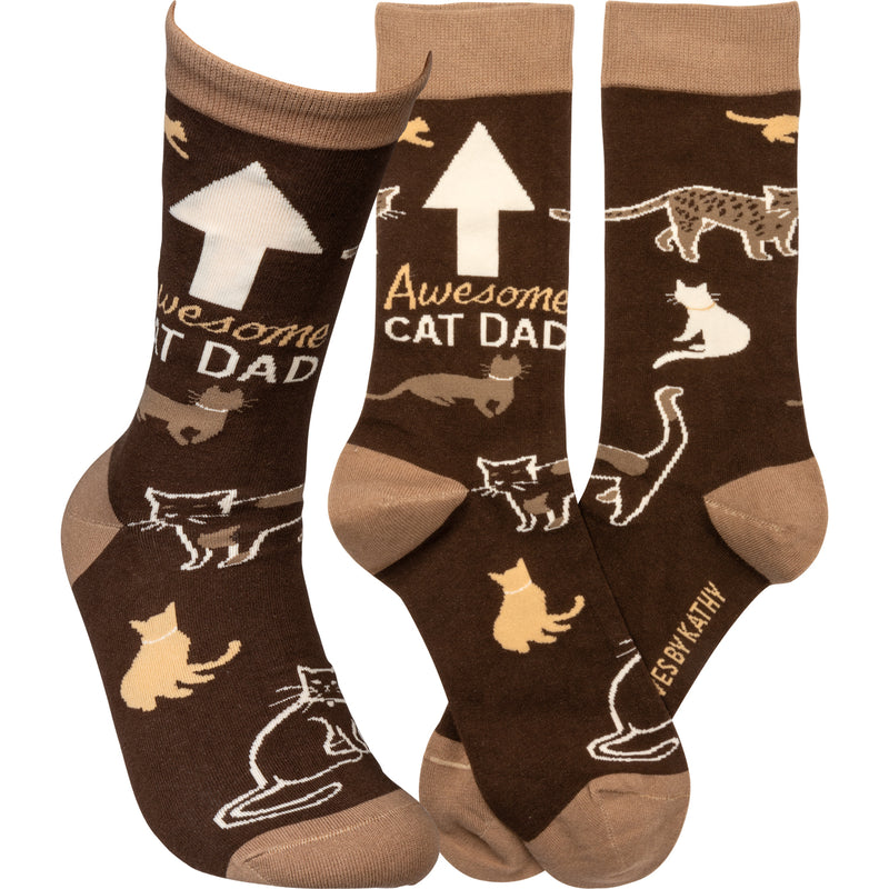 Awesome Cat Dad Socks  (4 PAIR)