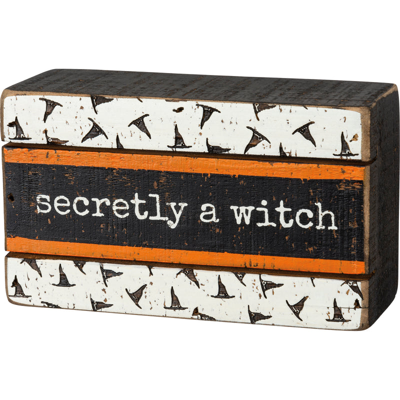 Secretly A Witch Box Sign  (Pack of 2)
