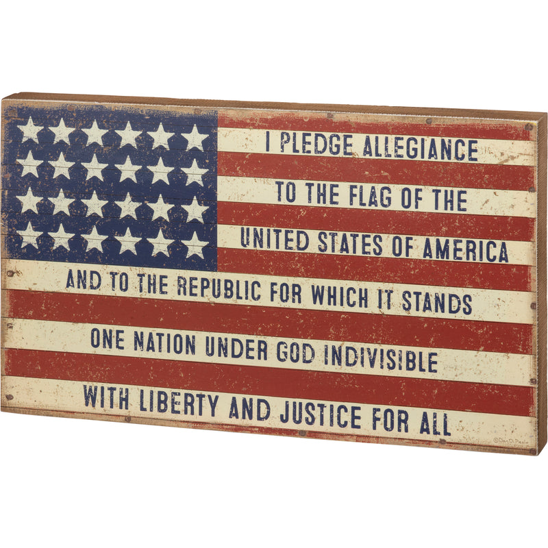 I Pledge Allegiance To The Flag Box Sign (Pack of 2)