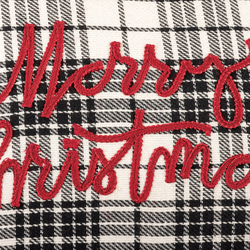 Merry Christmas Black Plaid Pillow (PACK OF 2)