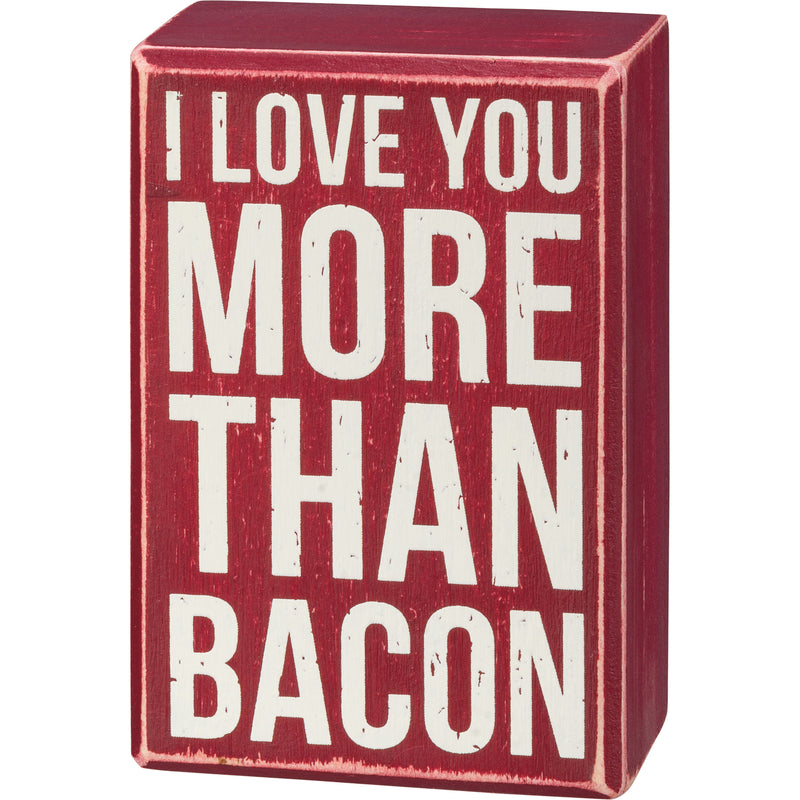 I Love You More Than Bacon Box Sign And Sock Set  (2 ST2)
