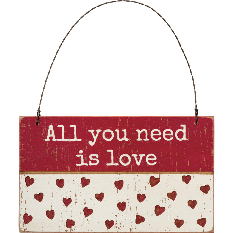 All You Need Is Love Slat Ornament  (Pack of 6)
