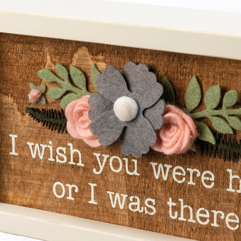 I Wish You Were Here Inset Box Sign  (Pack of 2)