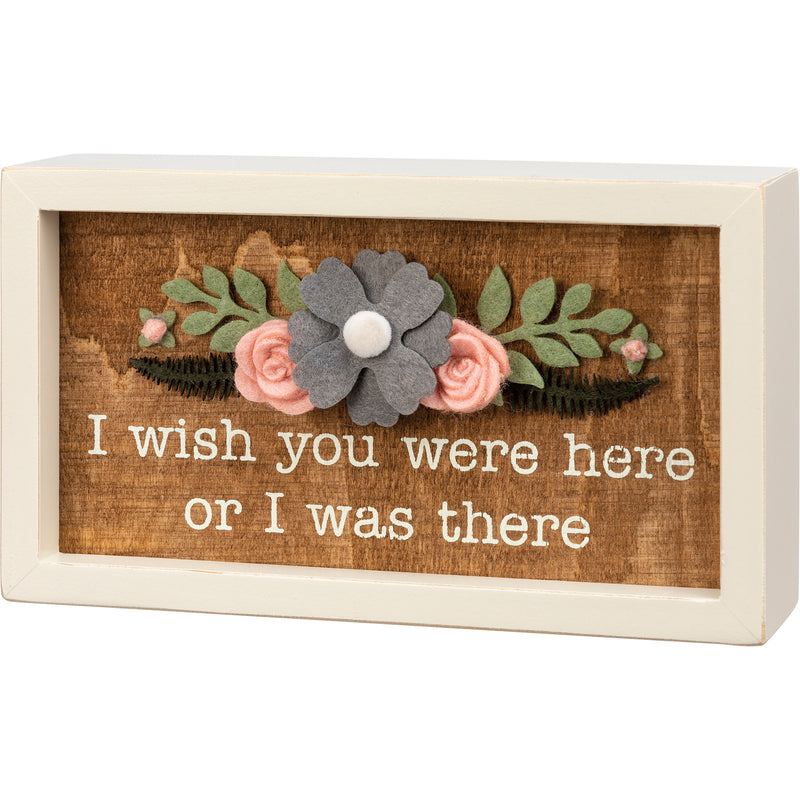 I Wish You Were Here Inset Box Sign  (Pack of 2)