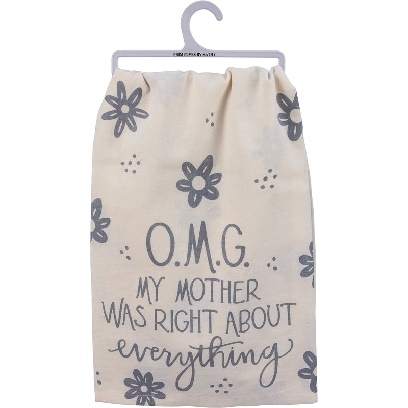 Mother Was Right Floral Kitchen Towel  (Pack of 6)