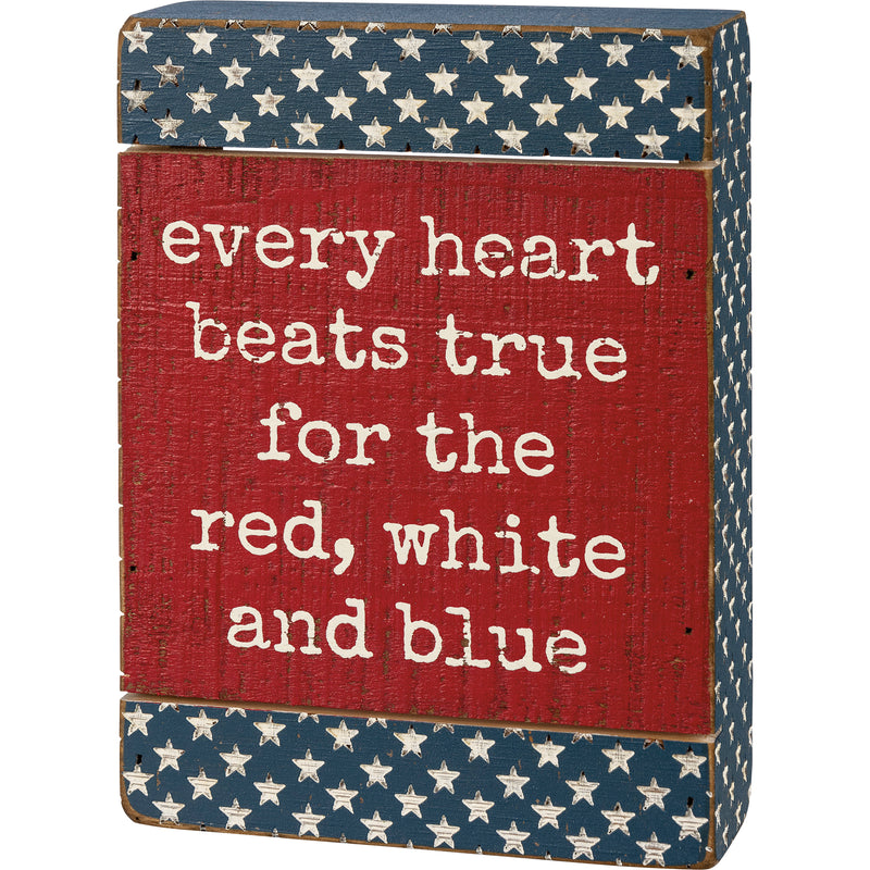 Every Heart Beats True Slat Box Sign  (Pack of 2)