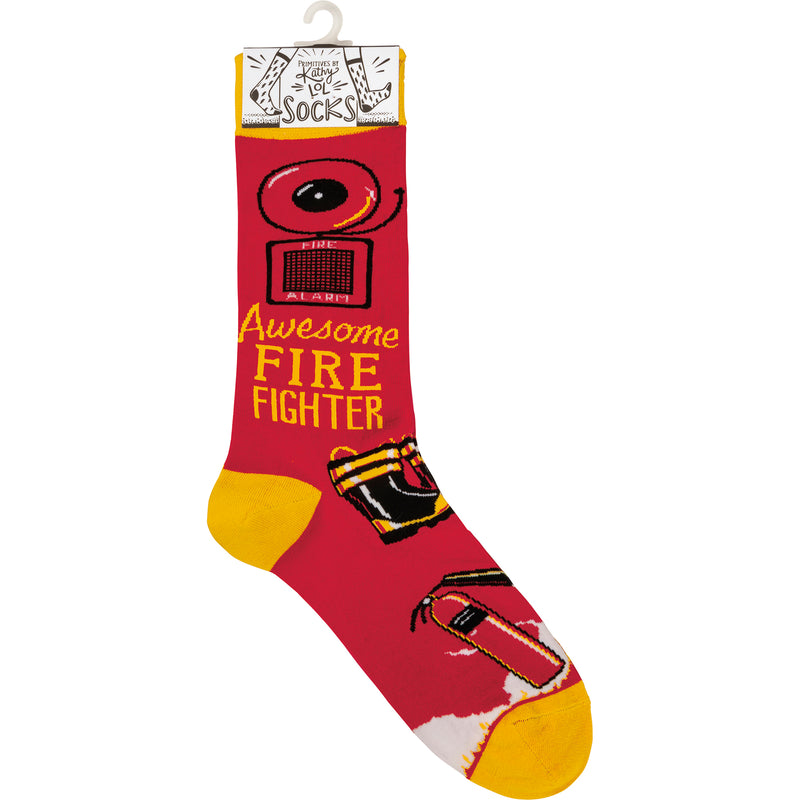 Awesome Fire Fighter Socks  (4 PAIR)