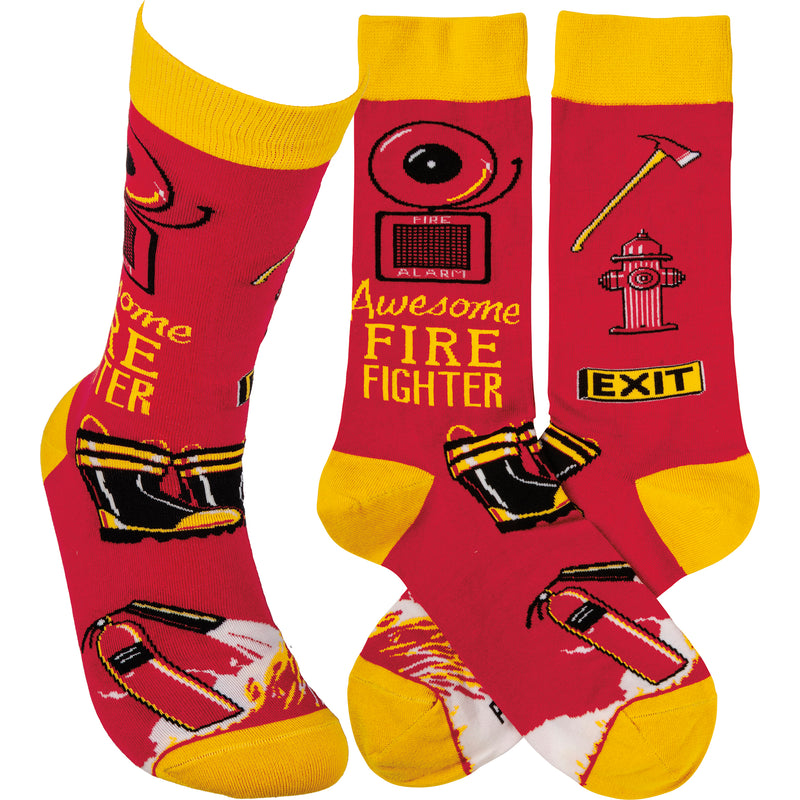 Awesome Fire Fighter Socks  (4 PAIR)