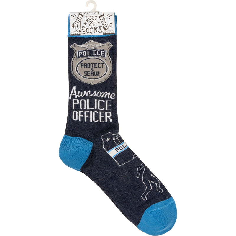 Awesome Police Officer Socks  (4 PAIR)
