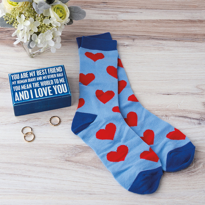 My Best Friend I Love You Box Sign And Sock Set  (2 ST2)