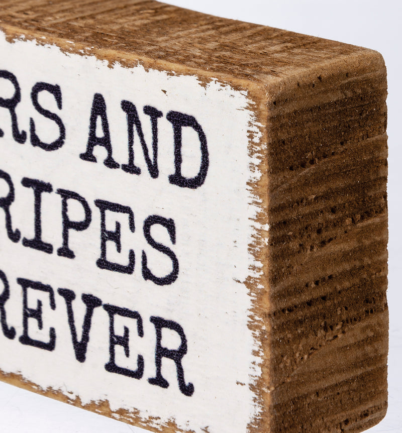 Stars And Stripes Forever Block Sign (Pack of 4)