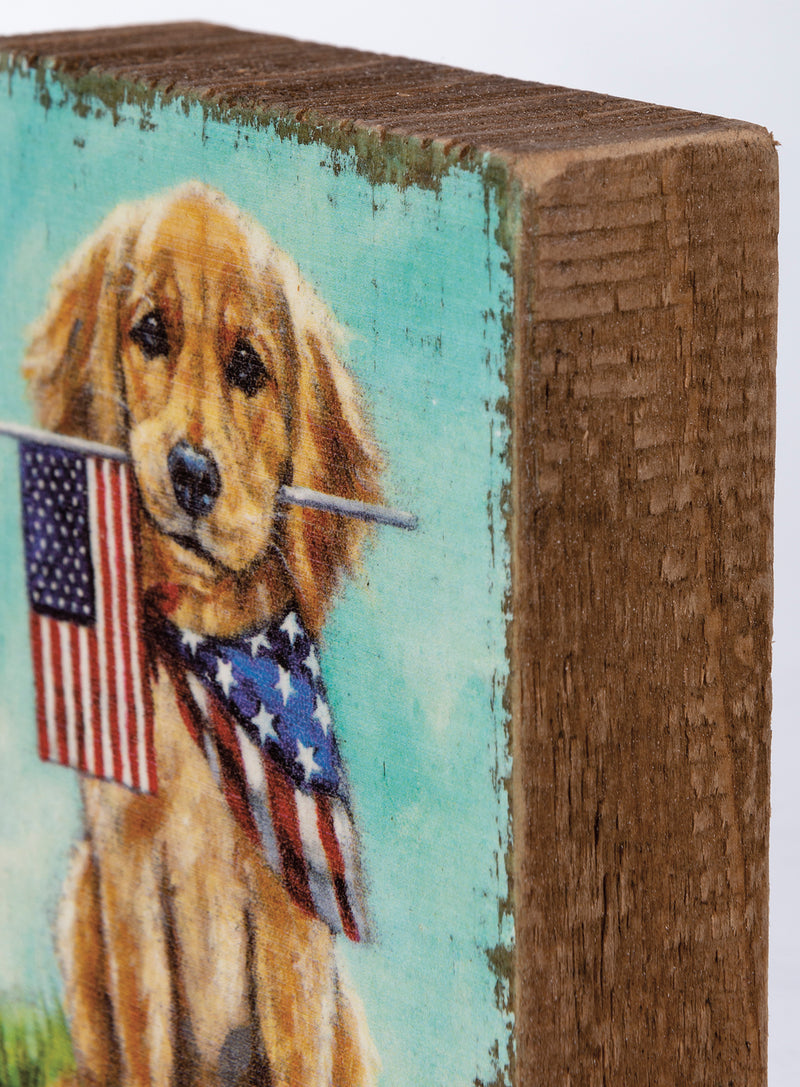 Puppy Flags Block Sign (Pack of 4)