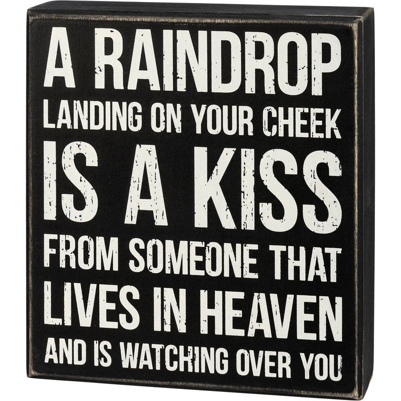 A Raindrop Is A Kiss From Heaven Box Sign (Pack of 2)