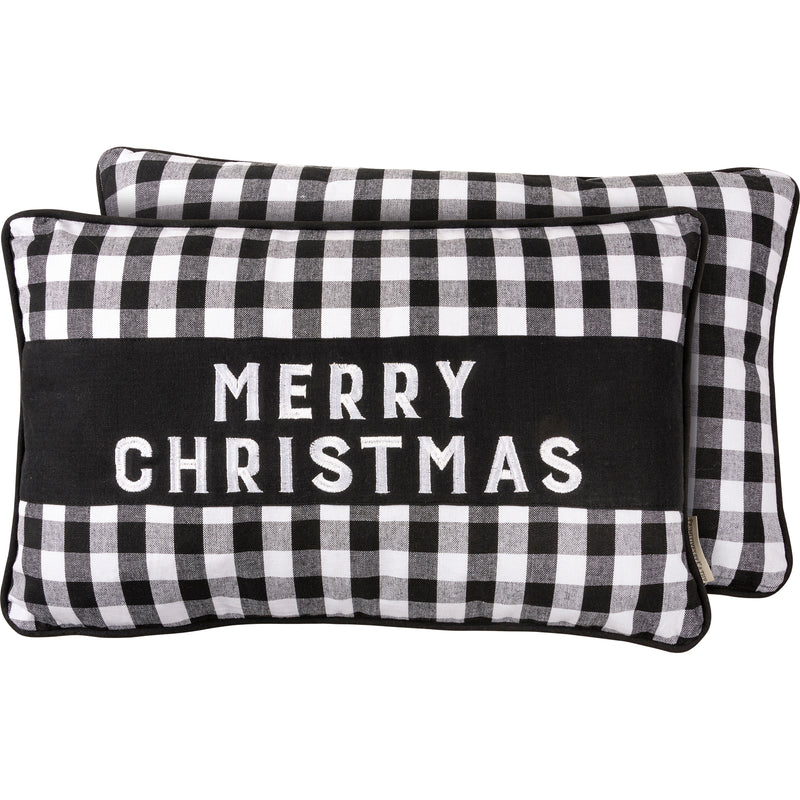 Merry Christmas Black Buffalo Check Pillow (PACK OF 2)