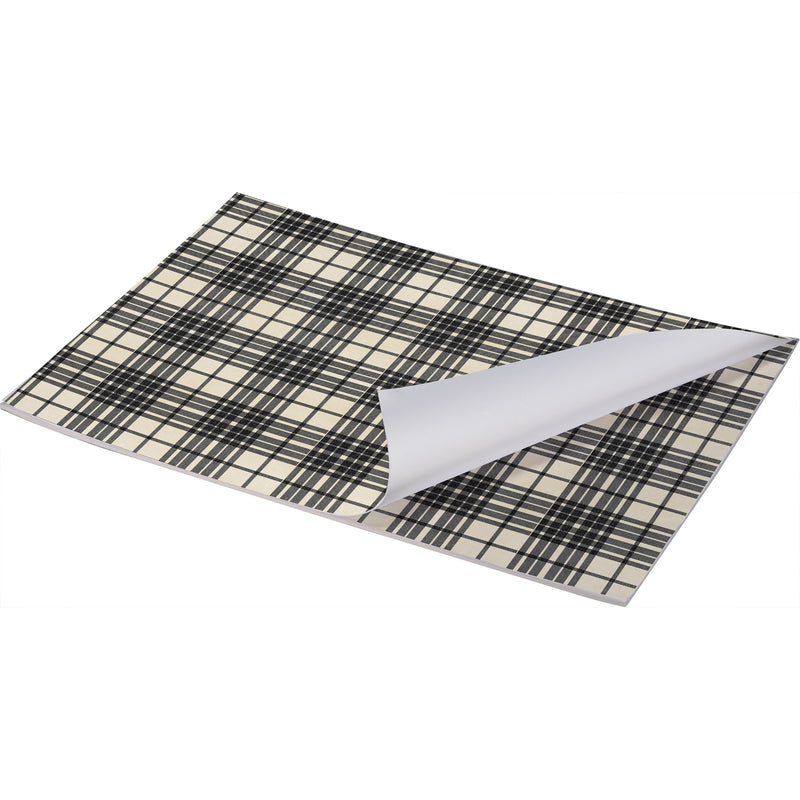 Cream Plaid Paper Placemat Pad (PACK OF 4)