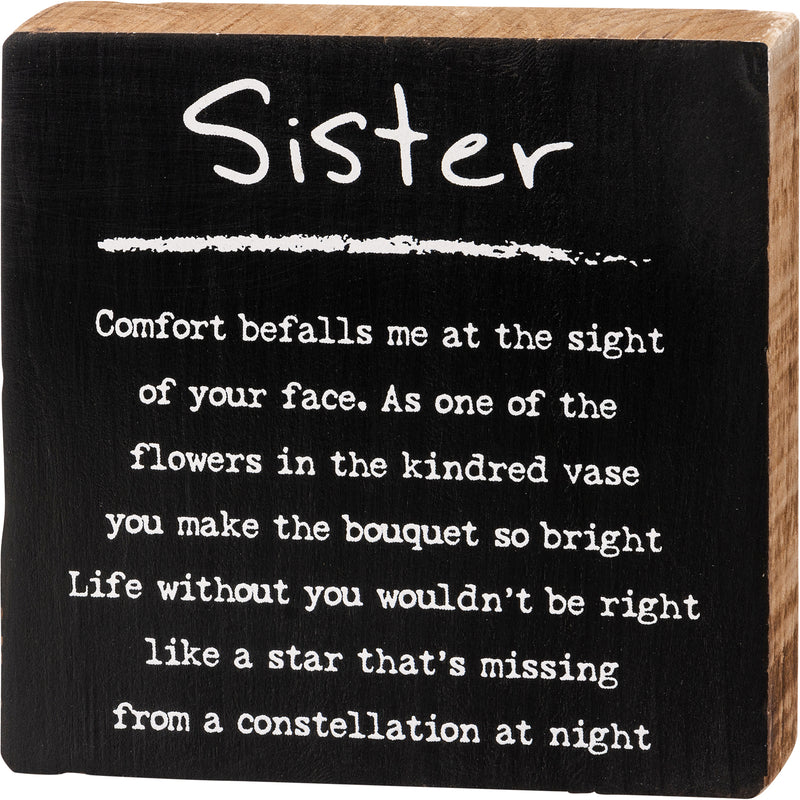 Sister Block Sign (Pack of 4)