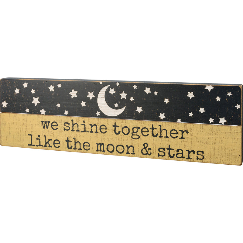 Together Like The Moon & Stars Slat Box Sign  (Pack of 2)