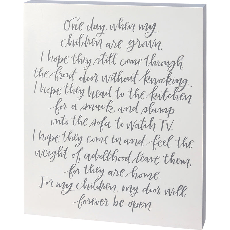 My Door Will Forever Be Open Box Sign  (Pack of 2)