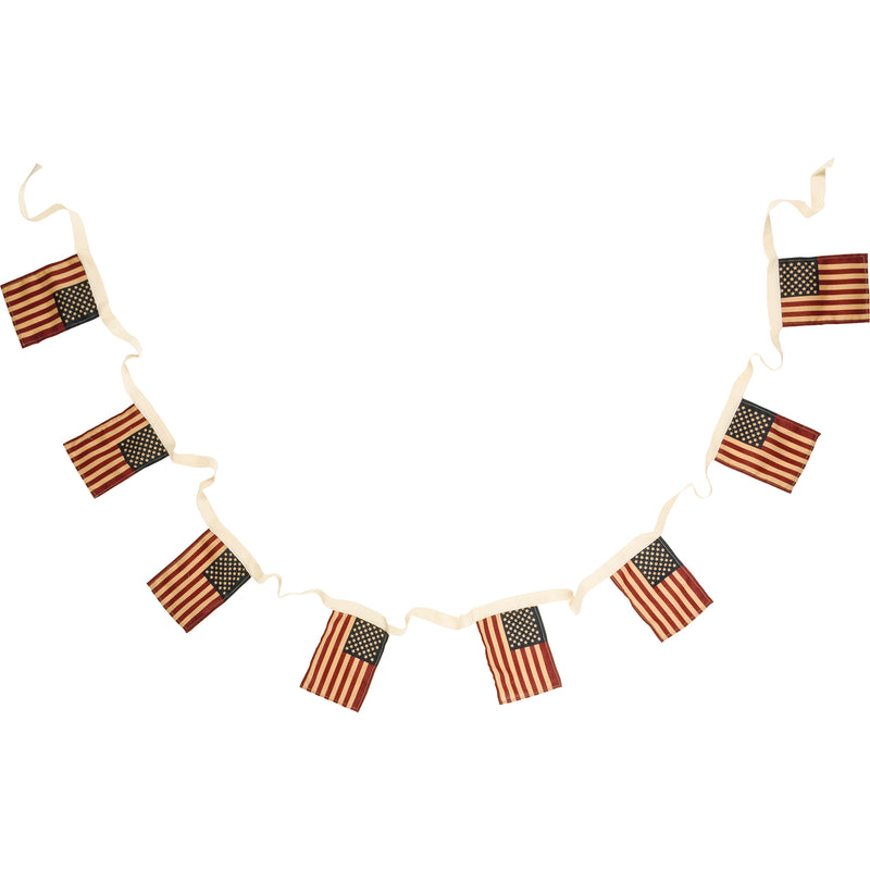 Small Primitive Flag Garland (Pack of 4)
