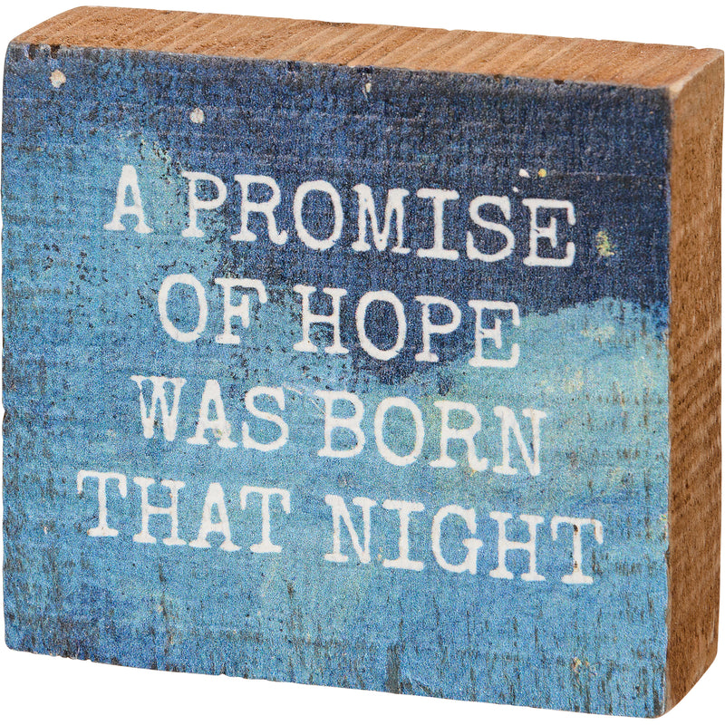 A Promise Of Hope Was Born That Night Block Sign (PACK OF 4)