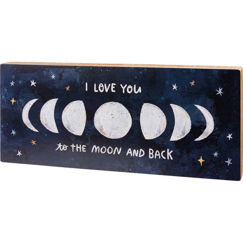 I Love You To The Moon And Back Box Sign  (Pack of 2)