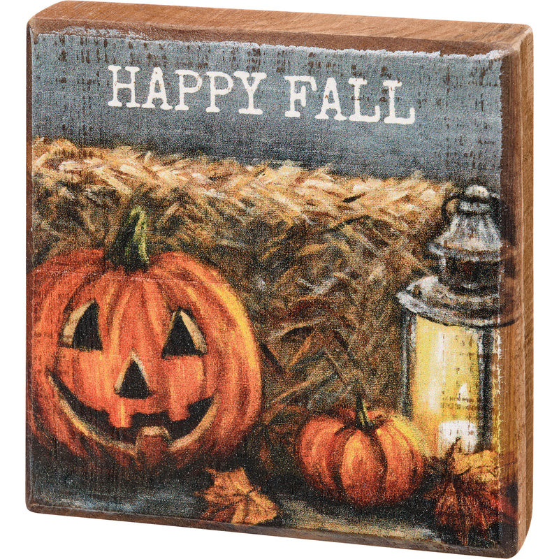 Happy Fall Block Sign  (Pack of 4)