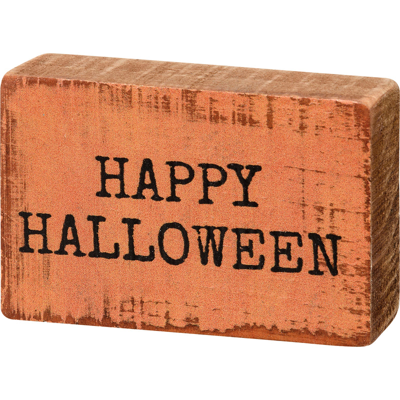 Happy Halloween Block Sign  (Pack of 4)
