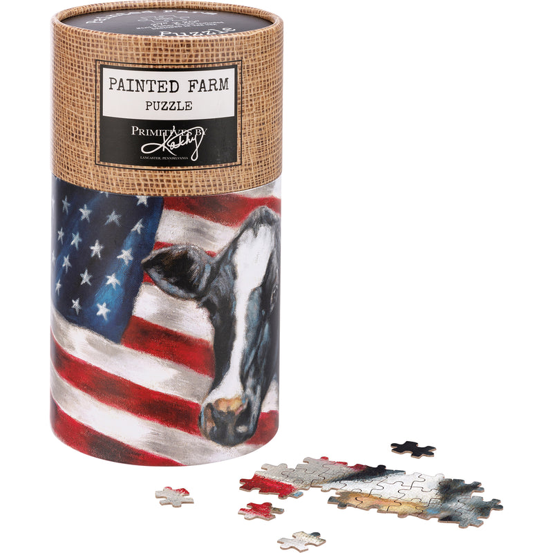 Cow And Flag Puzzle  (Pack of 4)