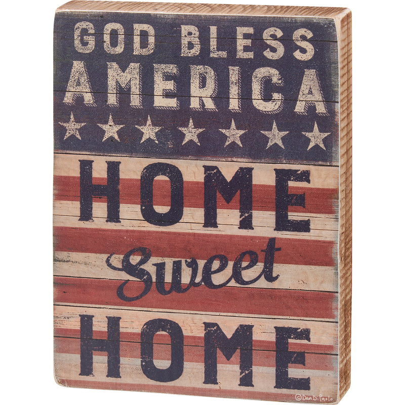 God Bless Home Sweet Home Block Sign (Pack of 4)
