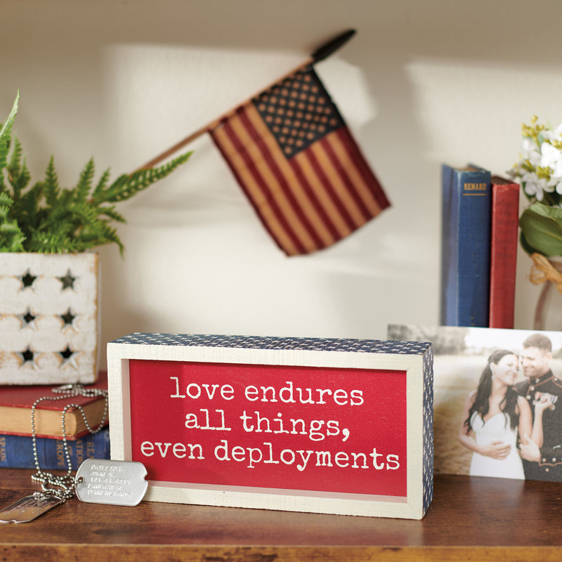 Love Endures Deployments Inset Box Sign  (Pack of 2)
