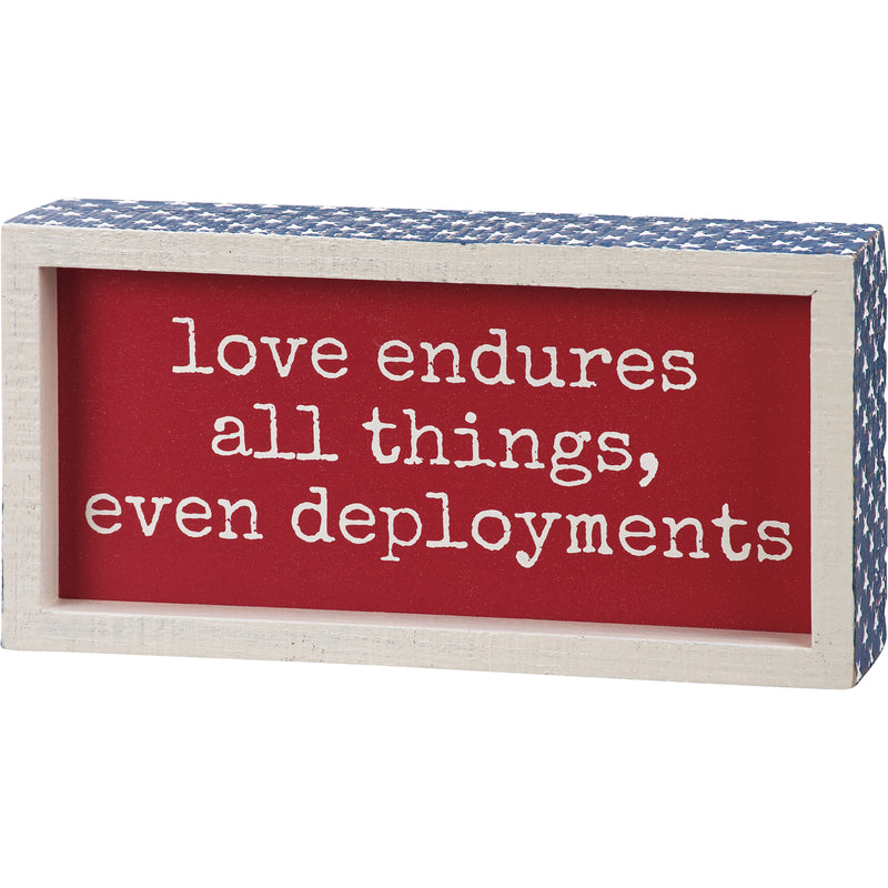 Love Endures Deployments Inset Box Sign  (Pack of 2)