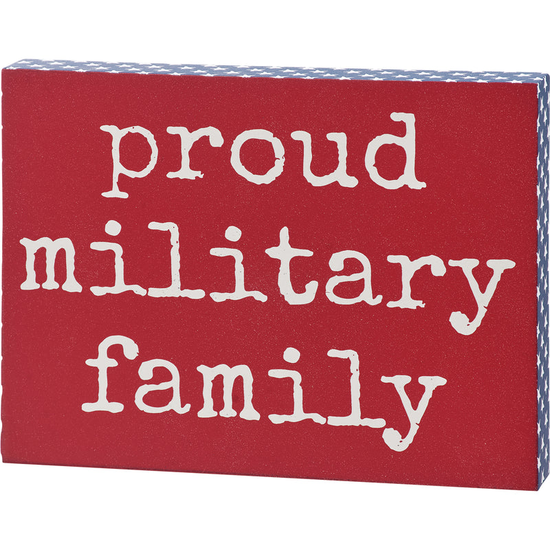 Proud Military Family Block Sign (Pack of 4)