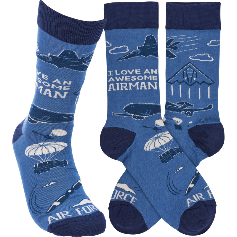 I Love An Awesome Airman Socks (Pack of 4)