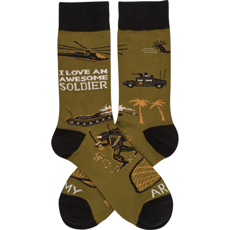 I Love An Awesome Soldier Socks (Pack of 4)