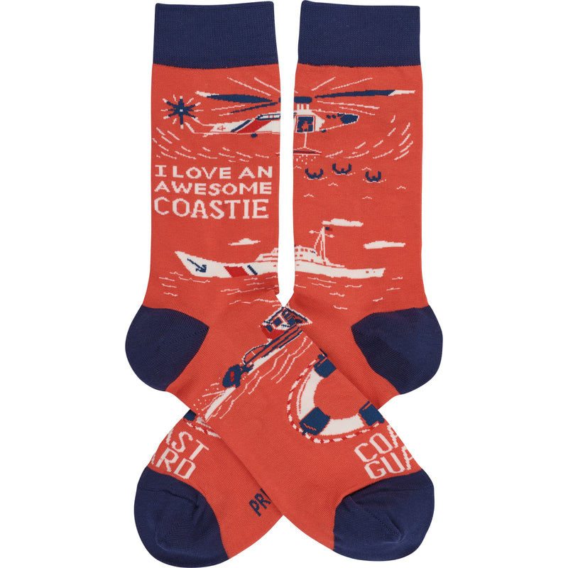 I Love An Awesome Coastie Socks  (Pack of 4)