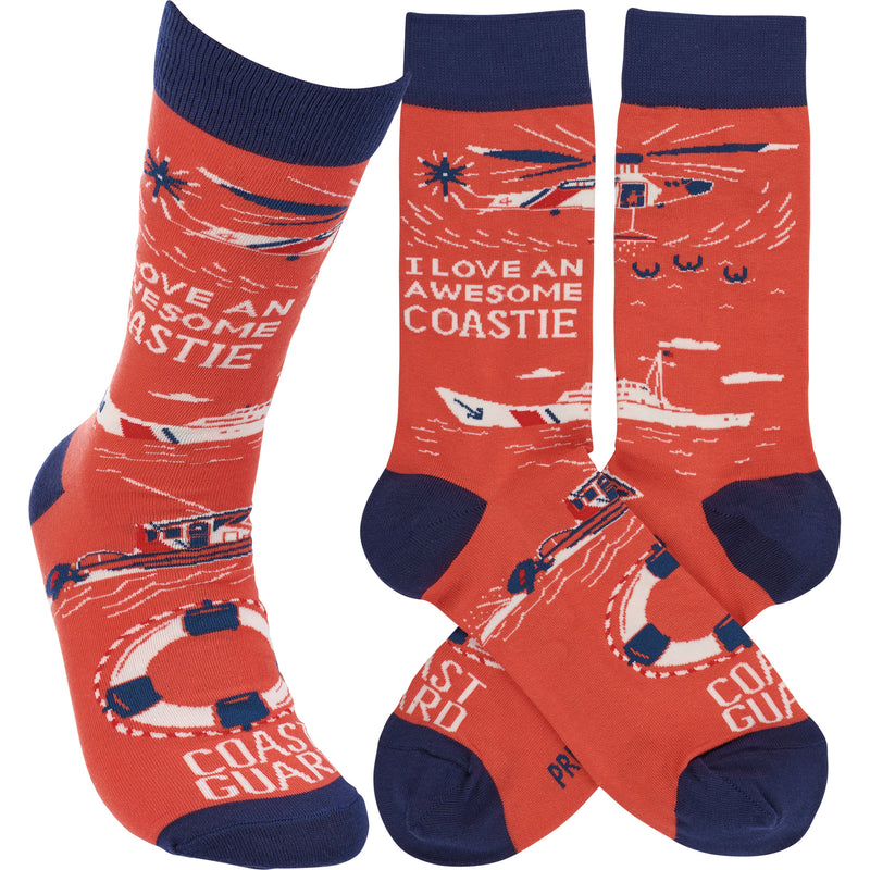 I Love An Awesome Coastie Socks  (Pack of 4)
