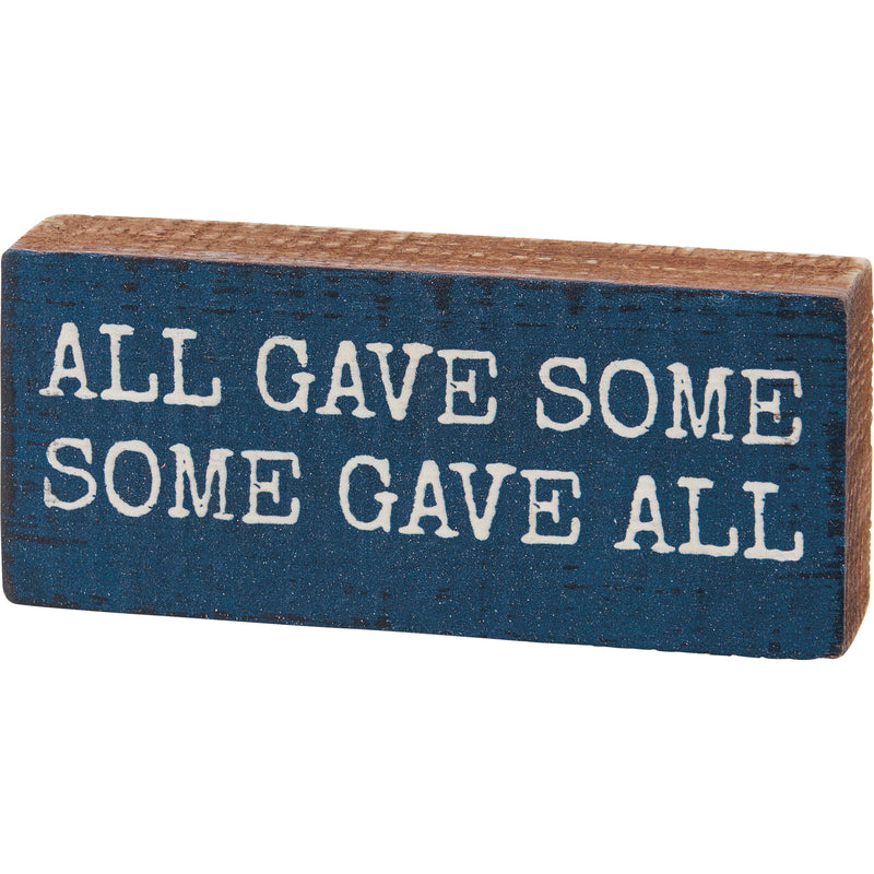 Some Gave All Block Sign  (Pack of 4)