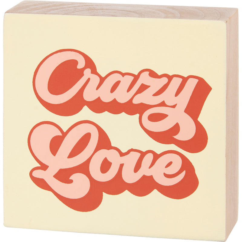 Crazy Love Block Sign  (Pack of 4)