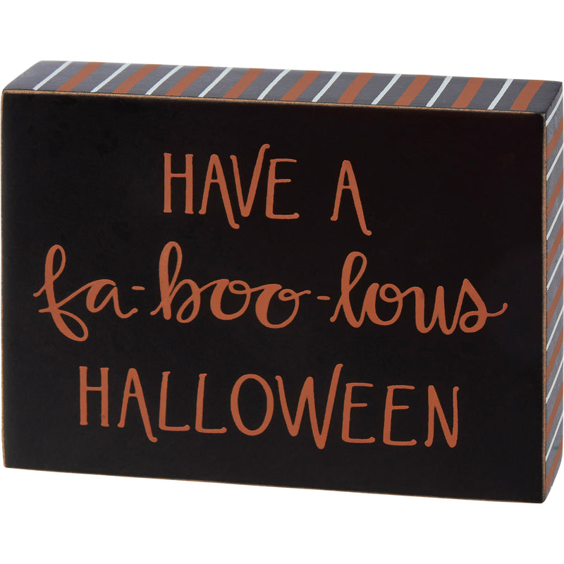 Faboolous Halloween Block Sign  (Pack of 4)