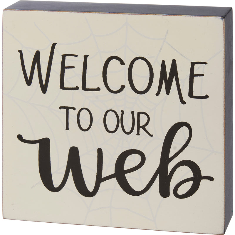 Welcome To Our Web Block Sign  (Pack of 4)
