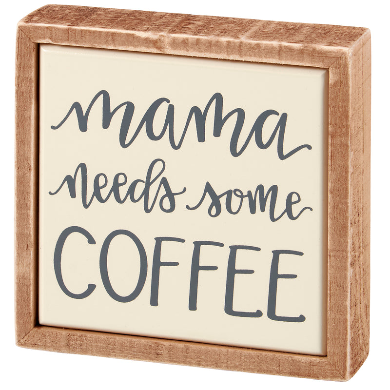 Mama Needs Coffee Box Sign Mini   (Pack of 2)