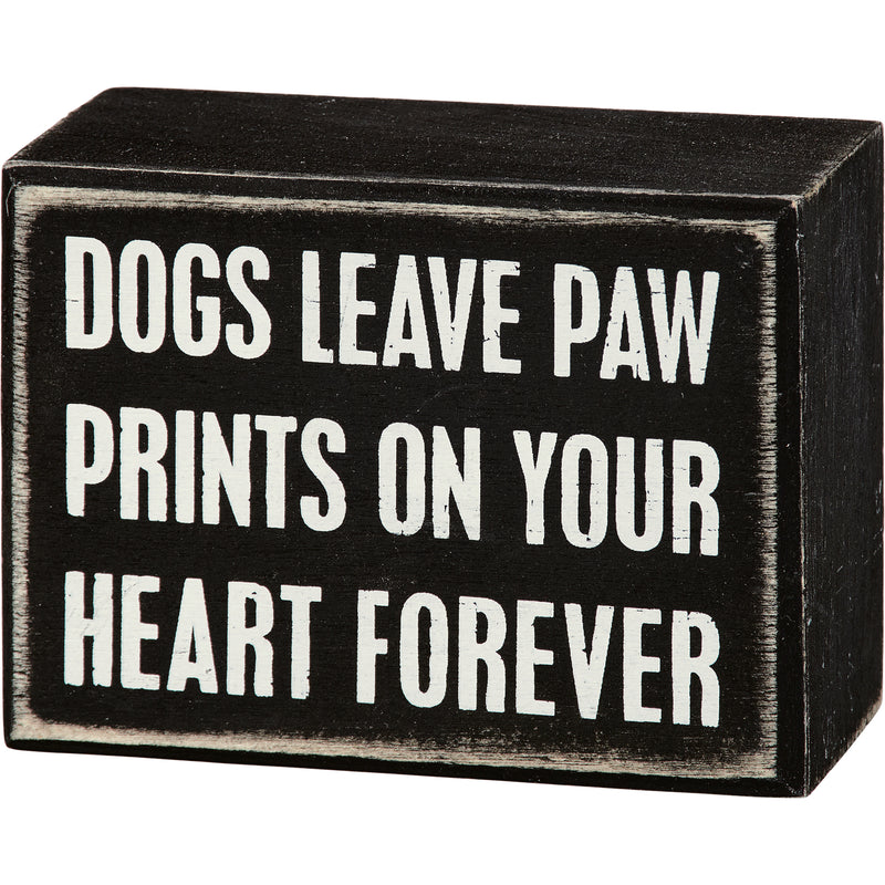 Dogs Paw Prints Box Sign (Pack of 4)