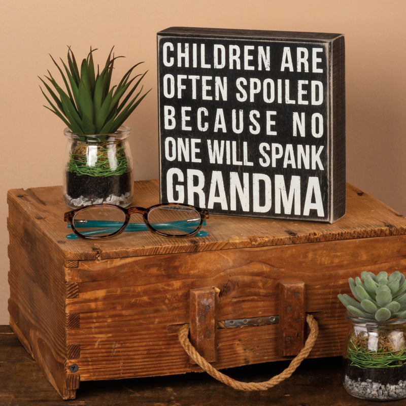 Spank Grandma Box Sign  (Pack of 2)
