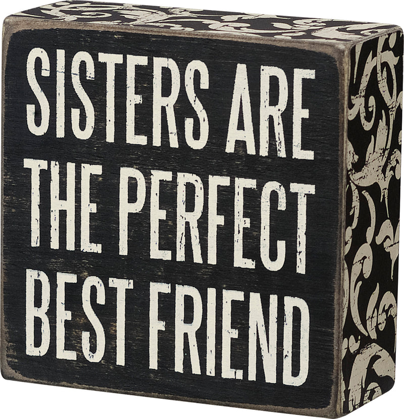 Sisters Are The Perfect Best Friend Box Sign  (Pack of 2)